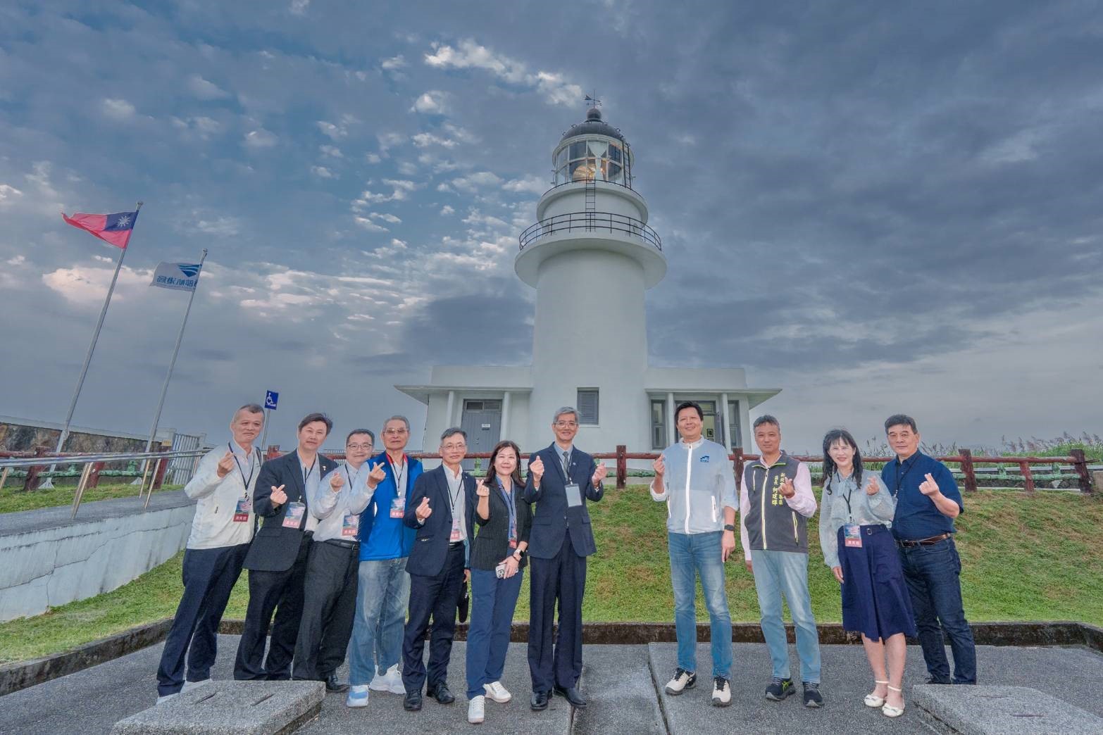 Figure 2. Guests in front of Sandiaojiao Lighthouse.